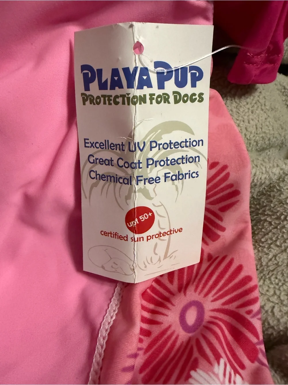 Play Pup Pink Floral Dog Rash Guard - Picture 2 of 3